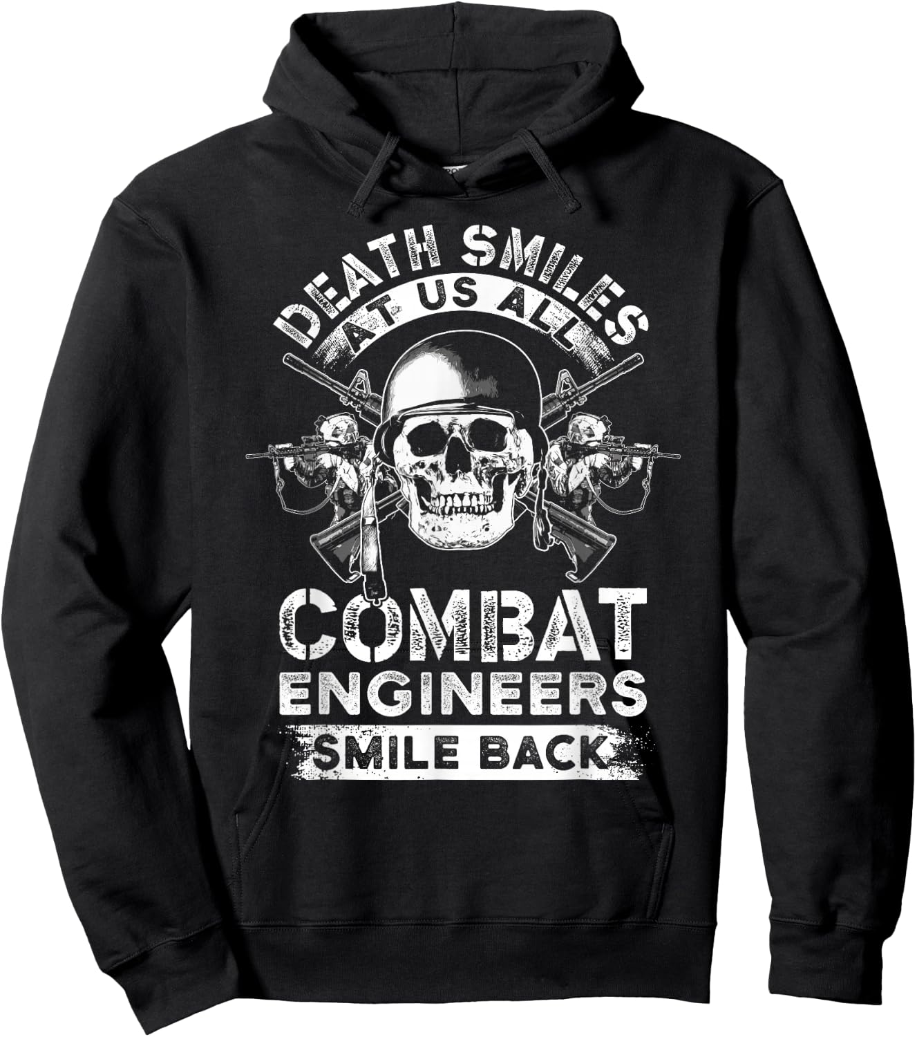 Combat Engineer Smiles USA Military Sapper Hoodie - Hoodie | Black