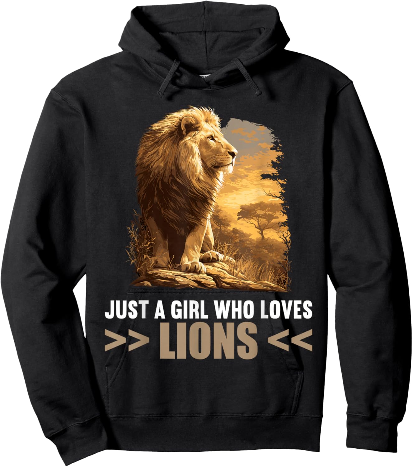 Just a Girl who loves Lions Lion Hoodie - Hoodie | Black