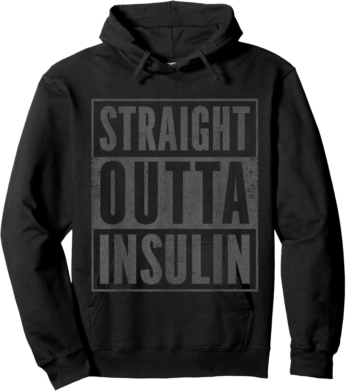 Funny Straight Outta Insulin Diabetes Awareness Diabetics Hoodie - Hoodie | Black