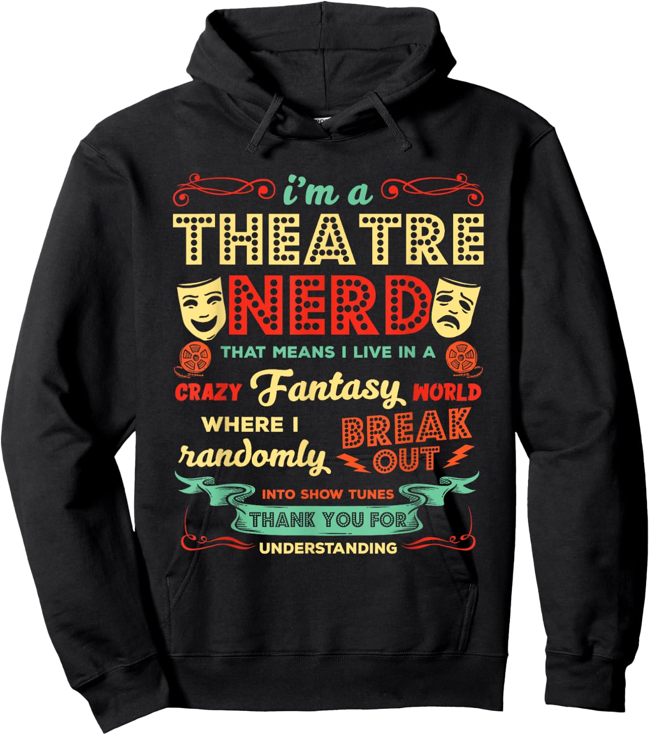 Ich bin ein Theater Nerd Funny Theatre Actor Hoodie - Hoodie | Black