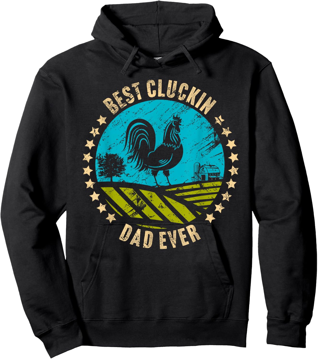 Chicken Farmer Farm Rooster for Dad Father Grandpa Papa Hoodie - Hoodie | Black