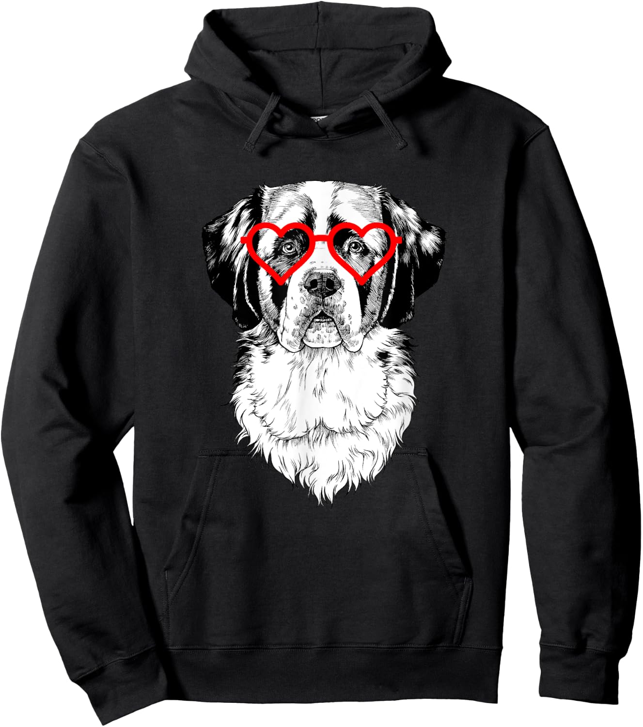 Saint Bernard Valentines Day Dog mom Dog Lover Hoodie - Hoodie | Black
