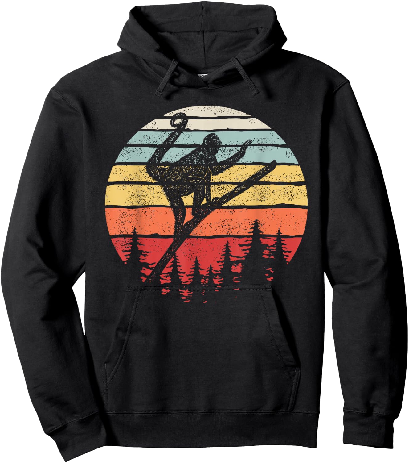 Vintage Retro Spider Monkey Hoodie - Hoodie | Black
