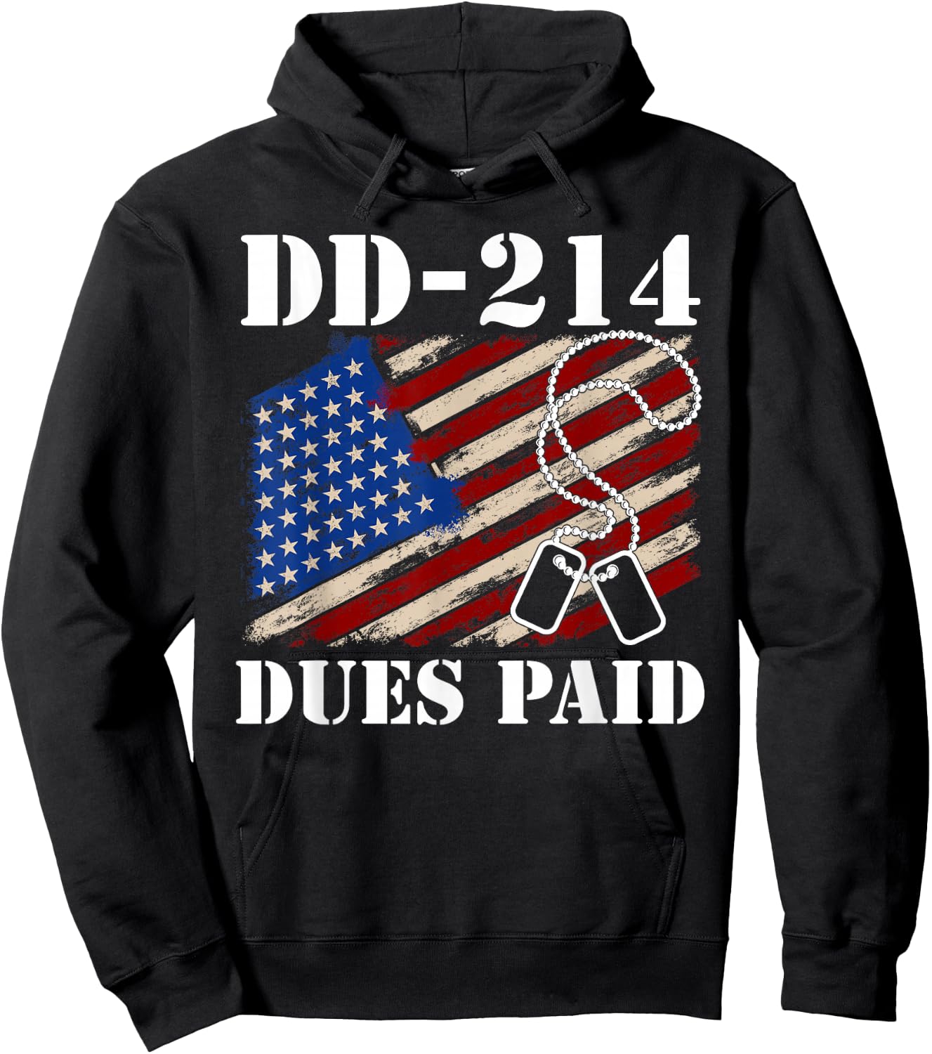 DD-214 Dues Paid Veteran Hoodie - Hoodie | Black