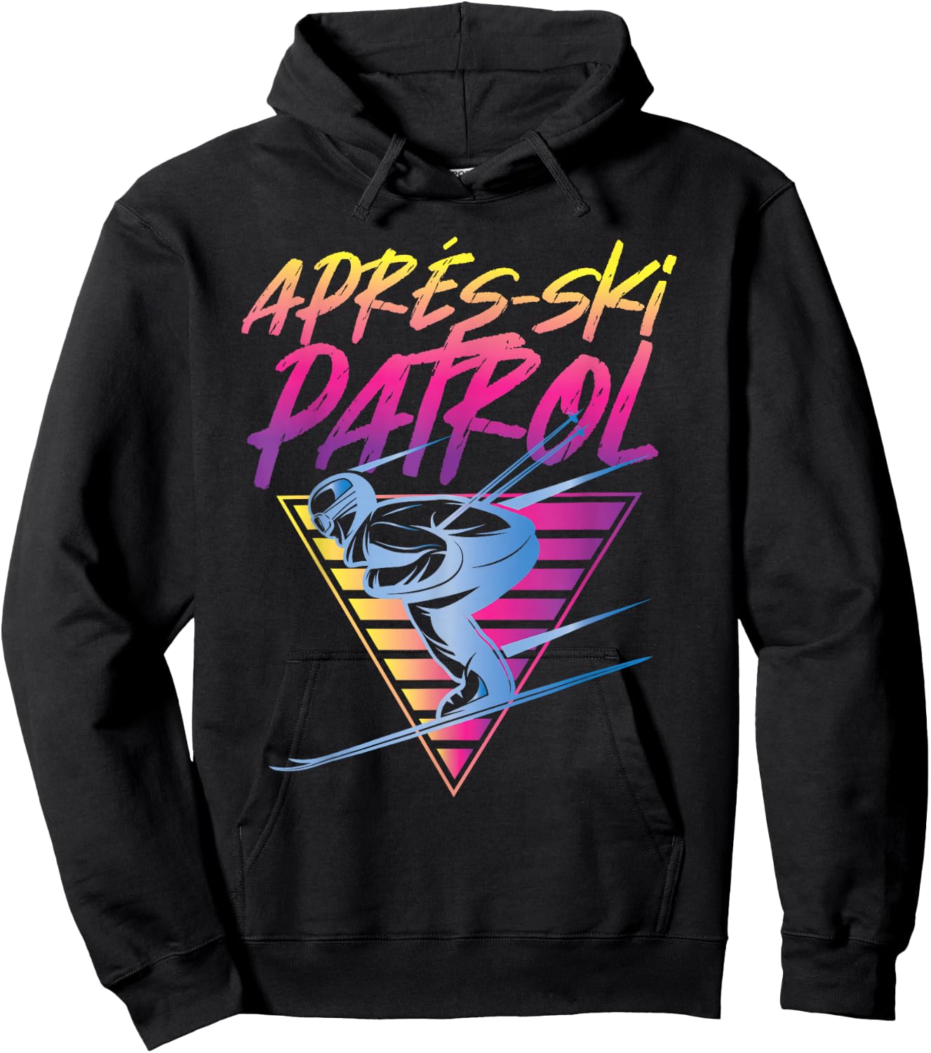 Retro Vintage 80s Apres Ski Patrol Hoodie - Hoodie | Black