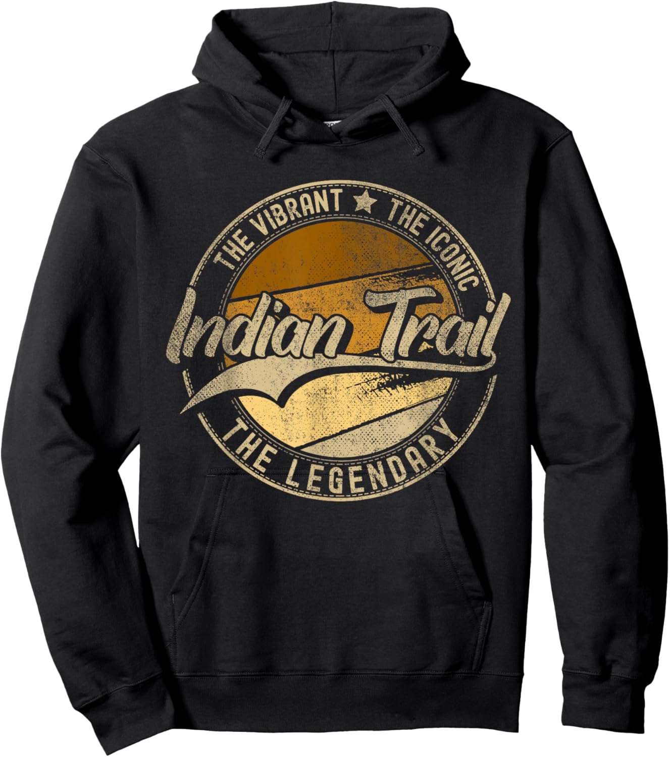 Indian Trail NC | North Carolina | Vintage Distressed Hoodie - Hoodie | Black
