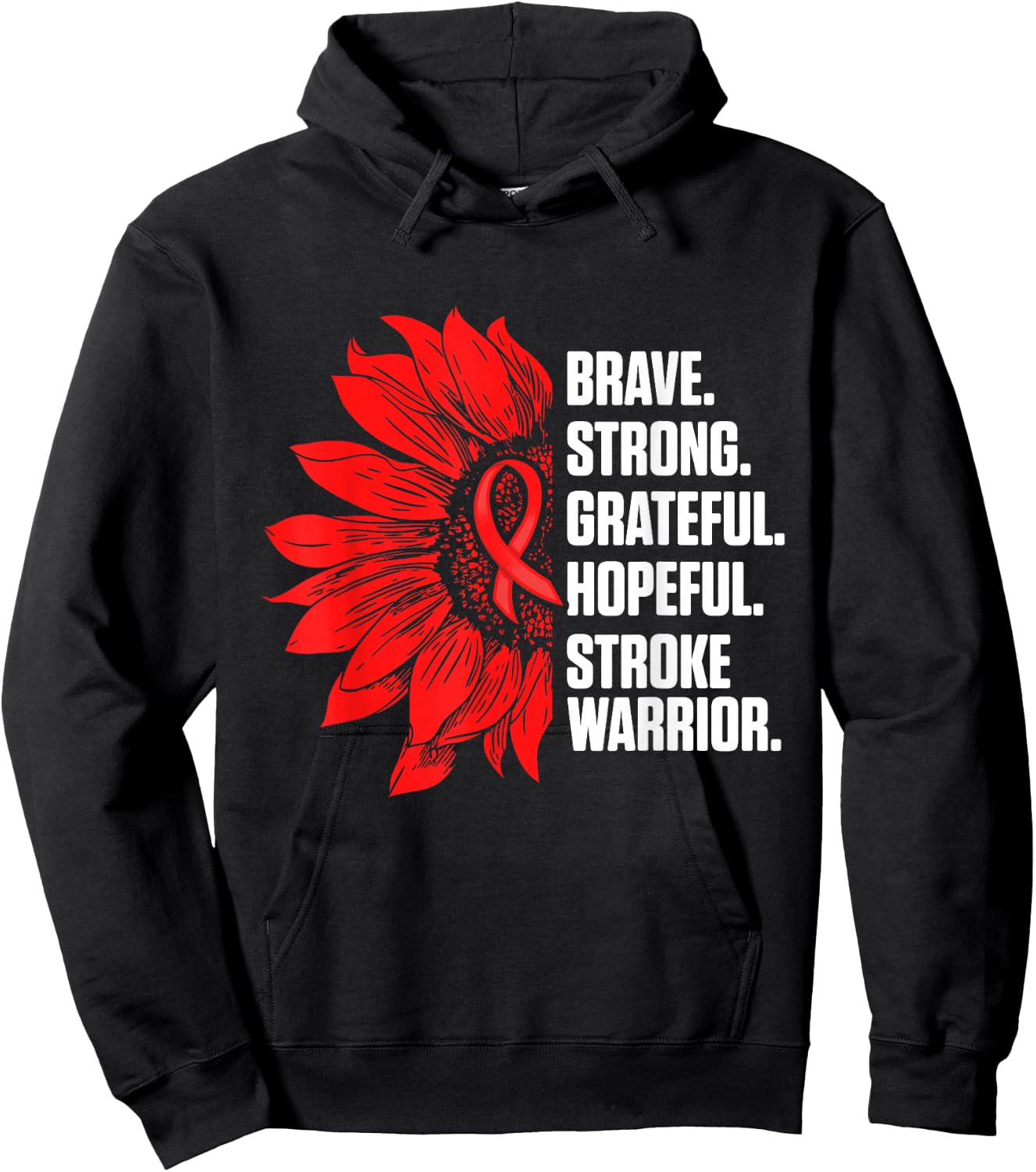 Stroke Awareness Survivor Pride Strong Warrior Hoodie - Hoodie | Black