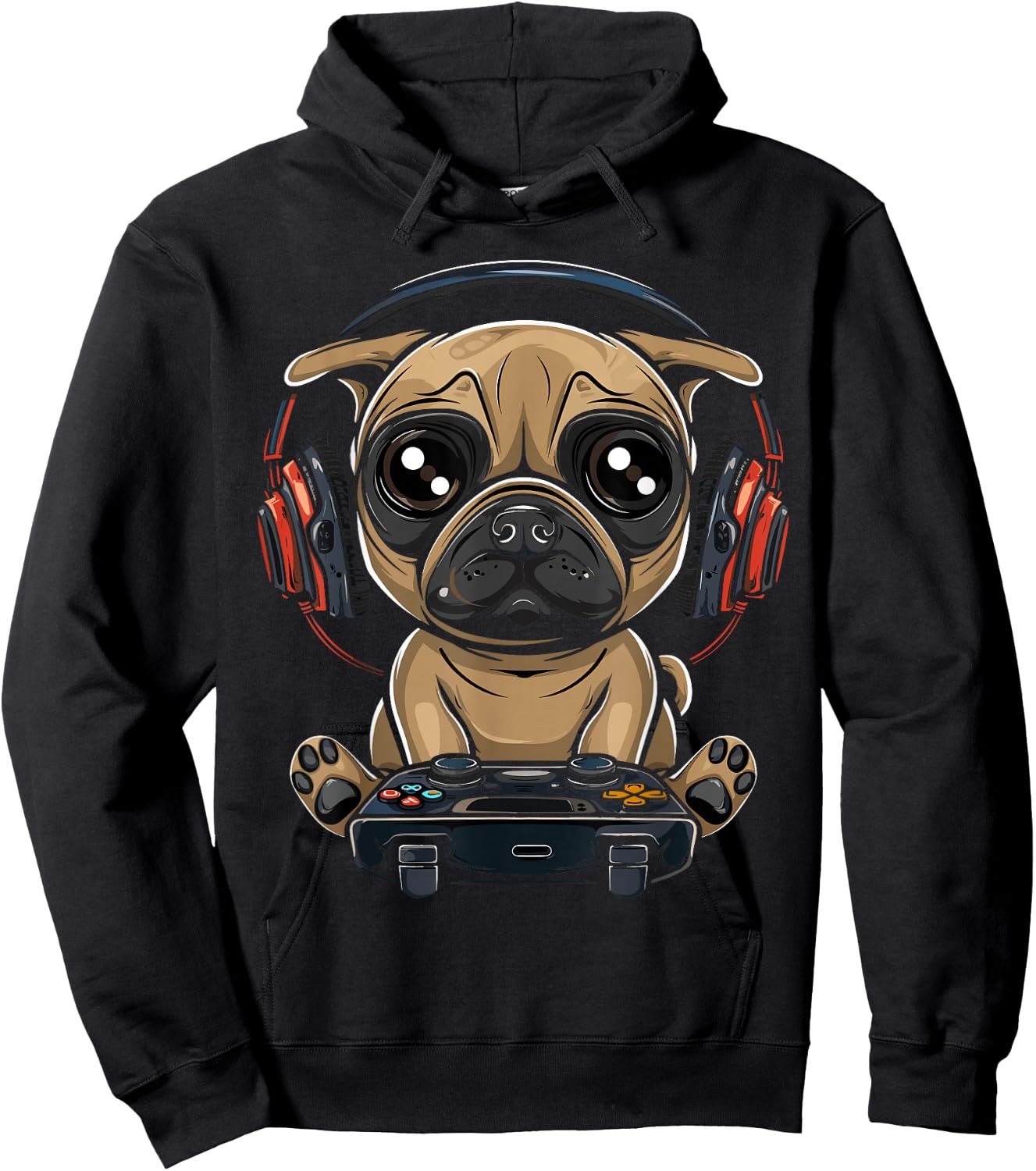 Gamer Pug Gaming Pugs Video Game Dog Lover For Boys Girls Hoodie - Hoodie | Black