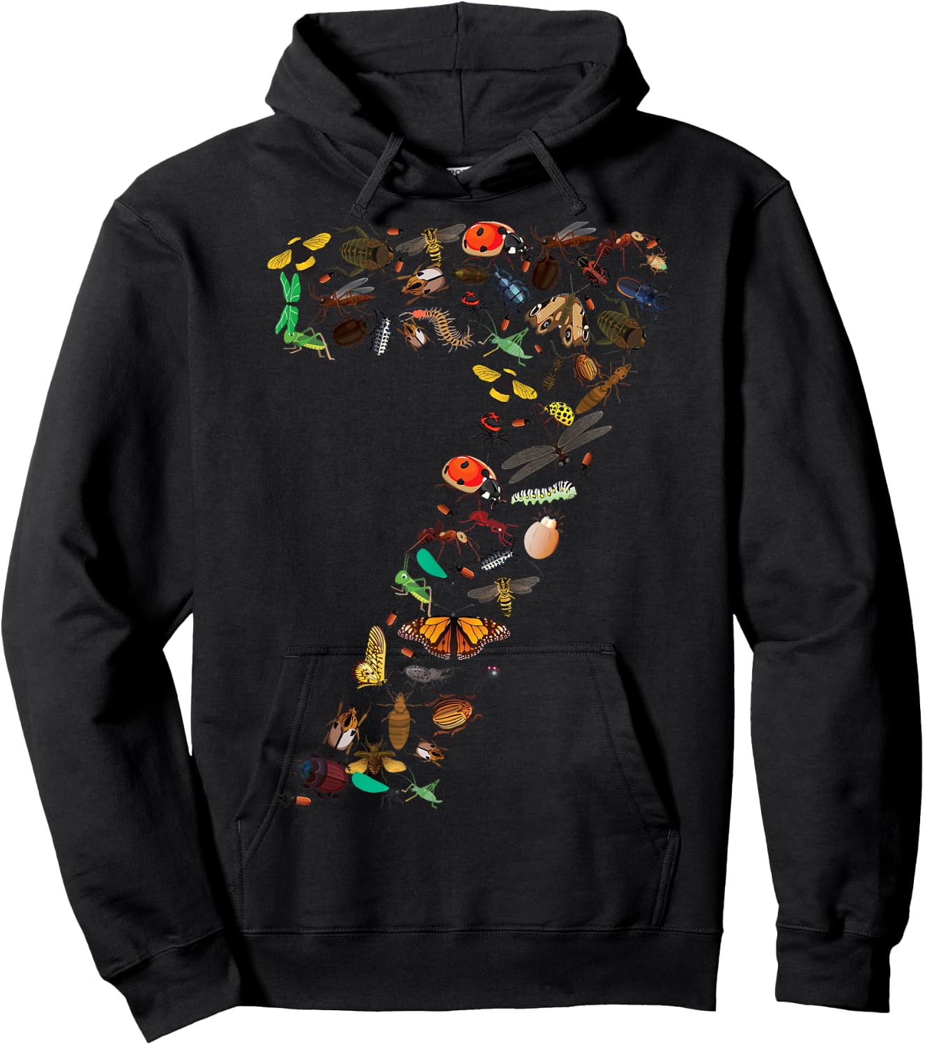 Funny Bugs 7th Birthday Gift | Cute 7 Years Old Boy Girl Kid Hoodie - Hoodie | Black