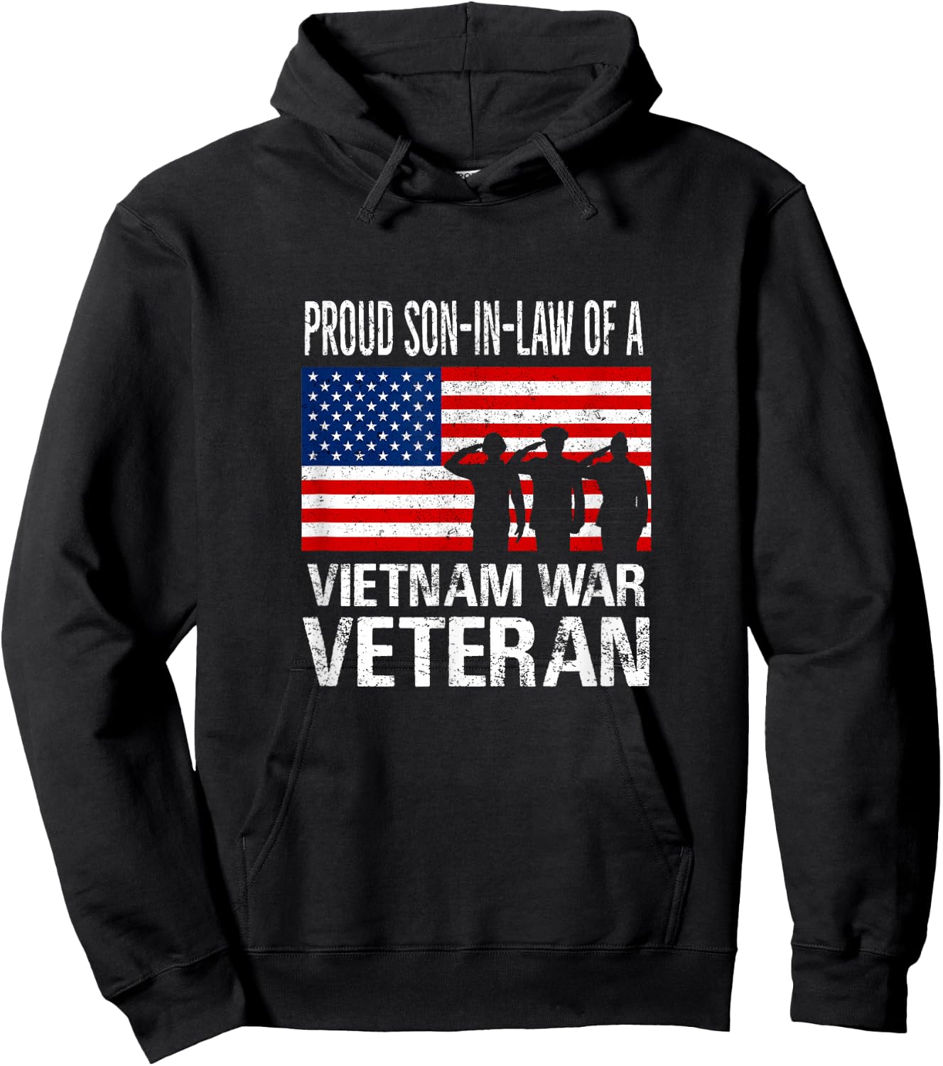 Proud Son-In-Law Vietnam War Veteran Matching Father-in-Law Hoodie - Hoodie | Black