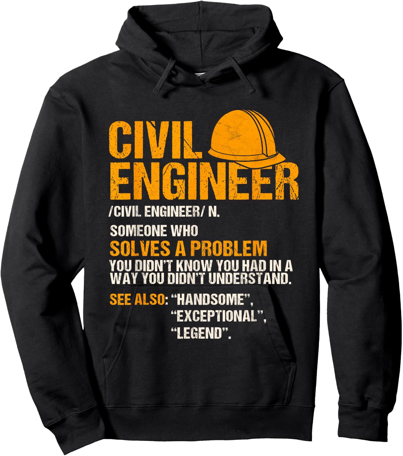 Civil Engineer Funny Definition Engineering Hoodie - Hoodie | Black