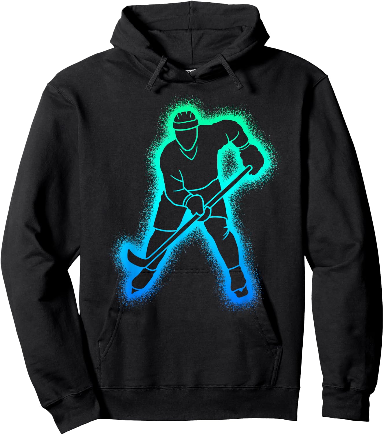 Hockey Player Kids Men Boys Ice Hockey Hoodie - Hoodie | Black