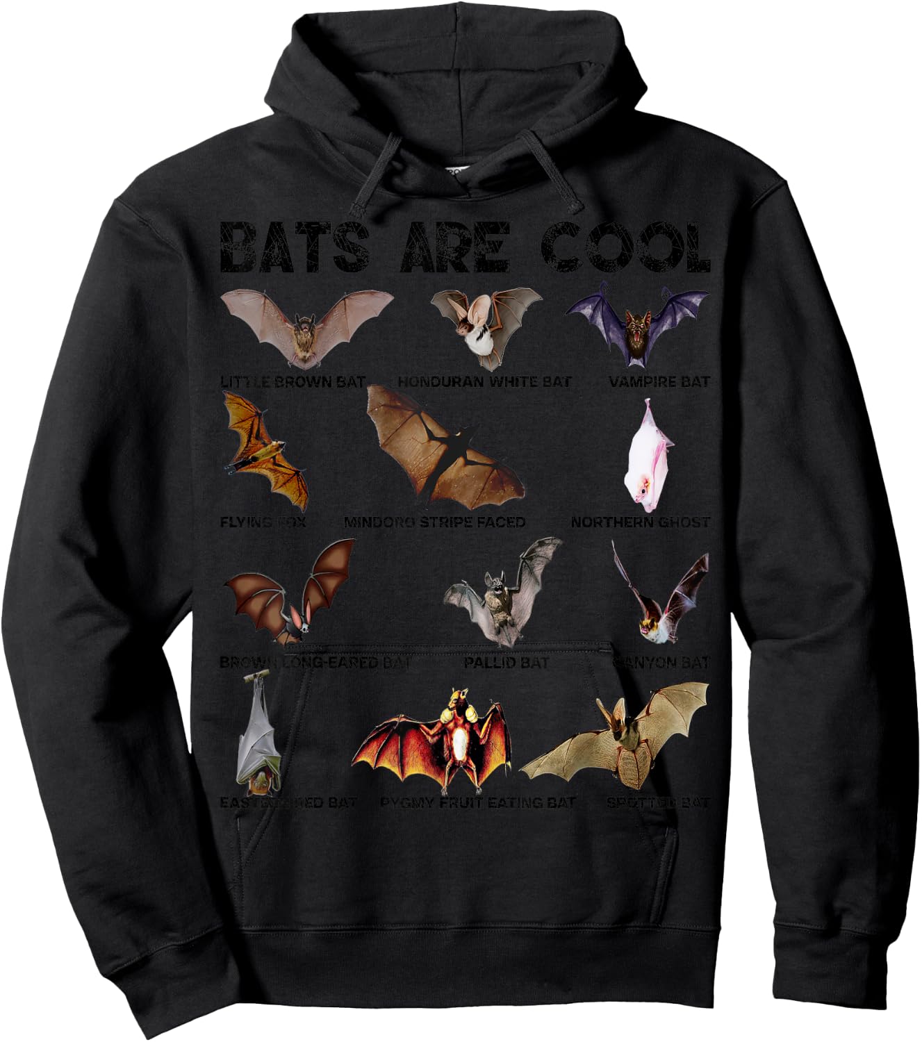 Bats are cool Great Lovely Bat kinds shirts women Hoodie - Hoodie | Black