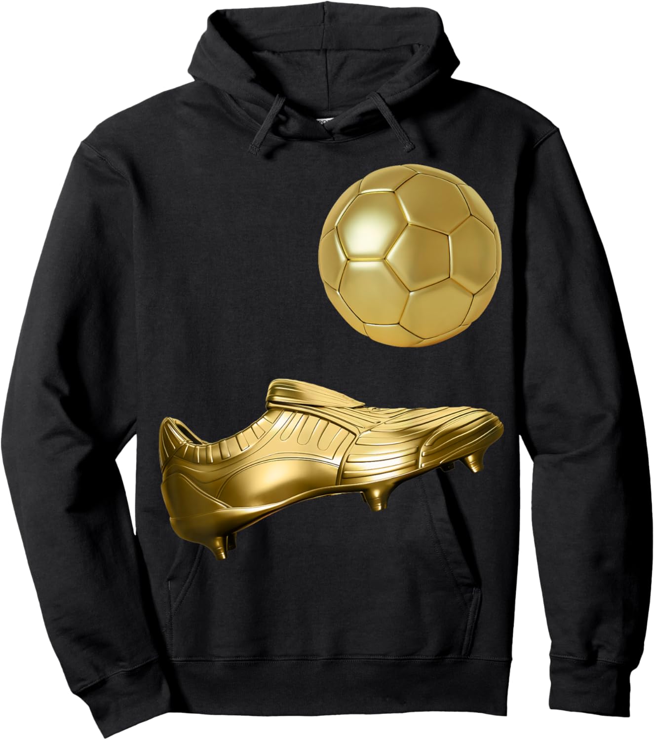 Golden Soccer Ball, Golden Boot Style Soccer Player Soccer , Small, Black Hoodie - Hoodie | Black