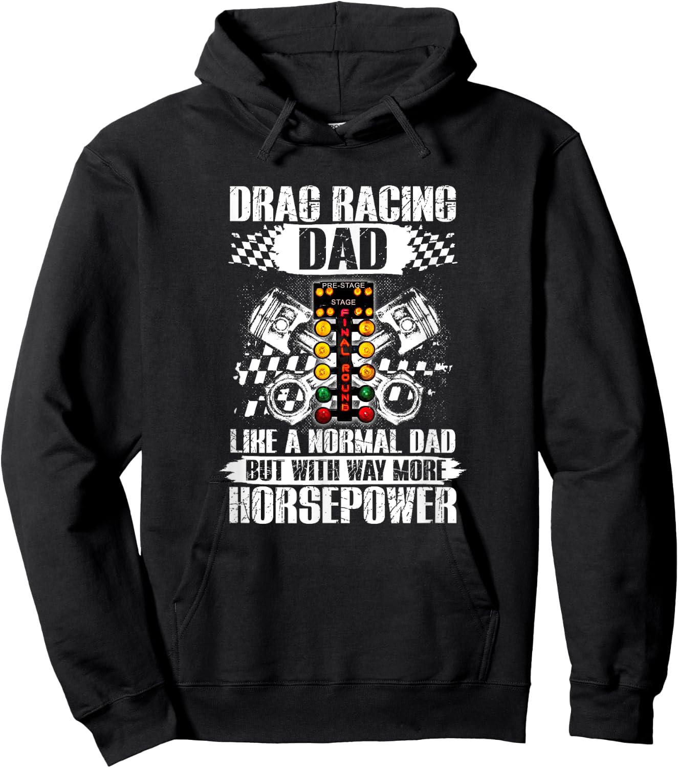 Drag Racing Dad With Way More Horsepower Car Mechanic Dad Hoodie - Hoodie | Black