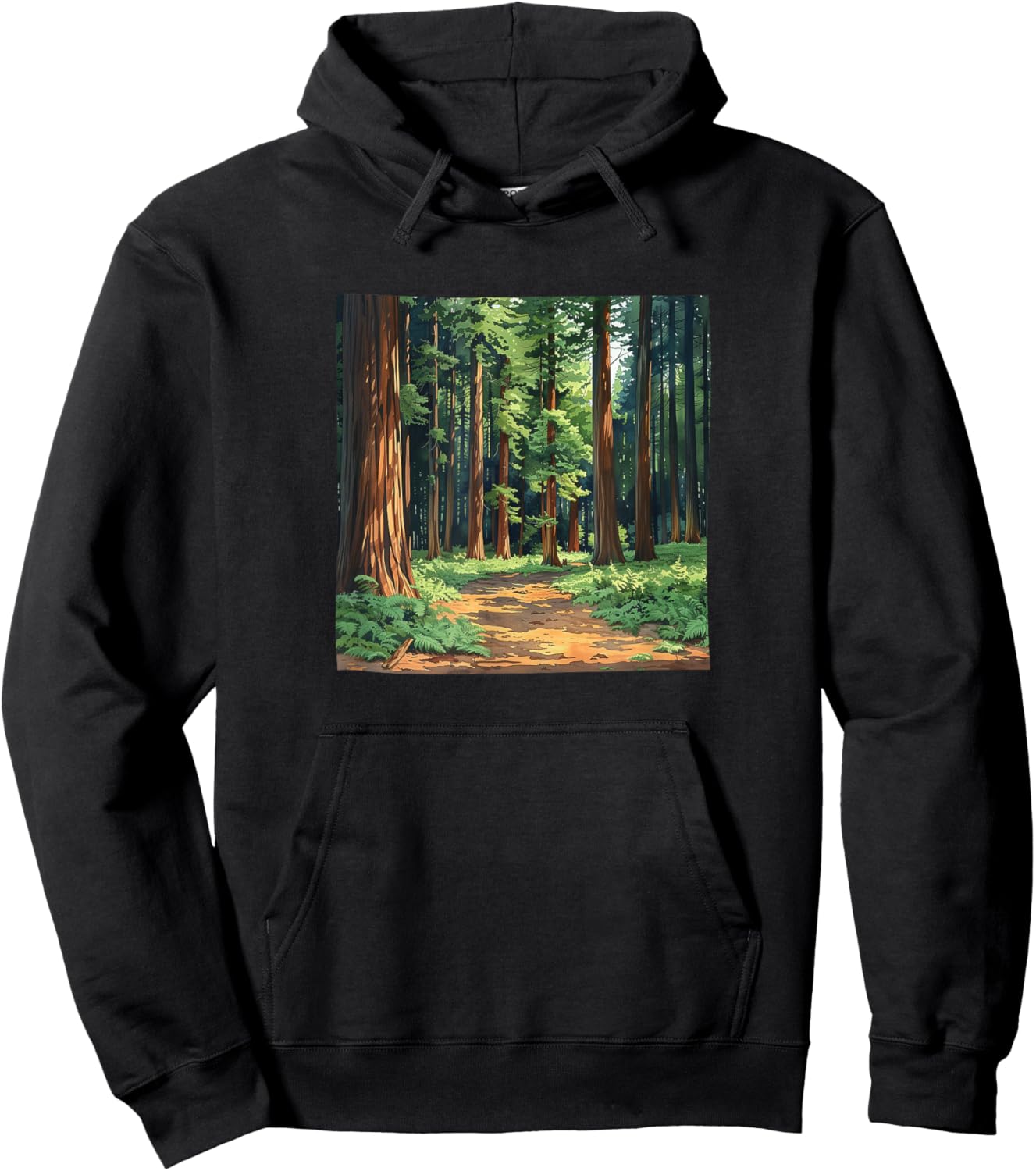 Redwood Trees Forest Graphic Hoodie - Hoodie | Black