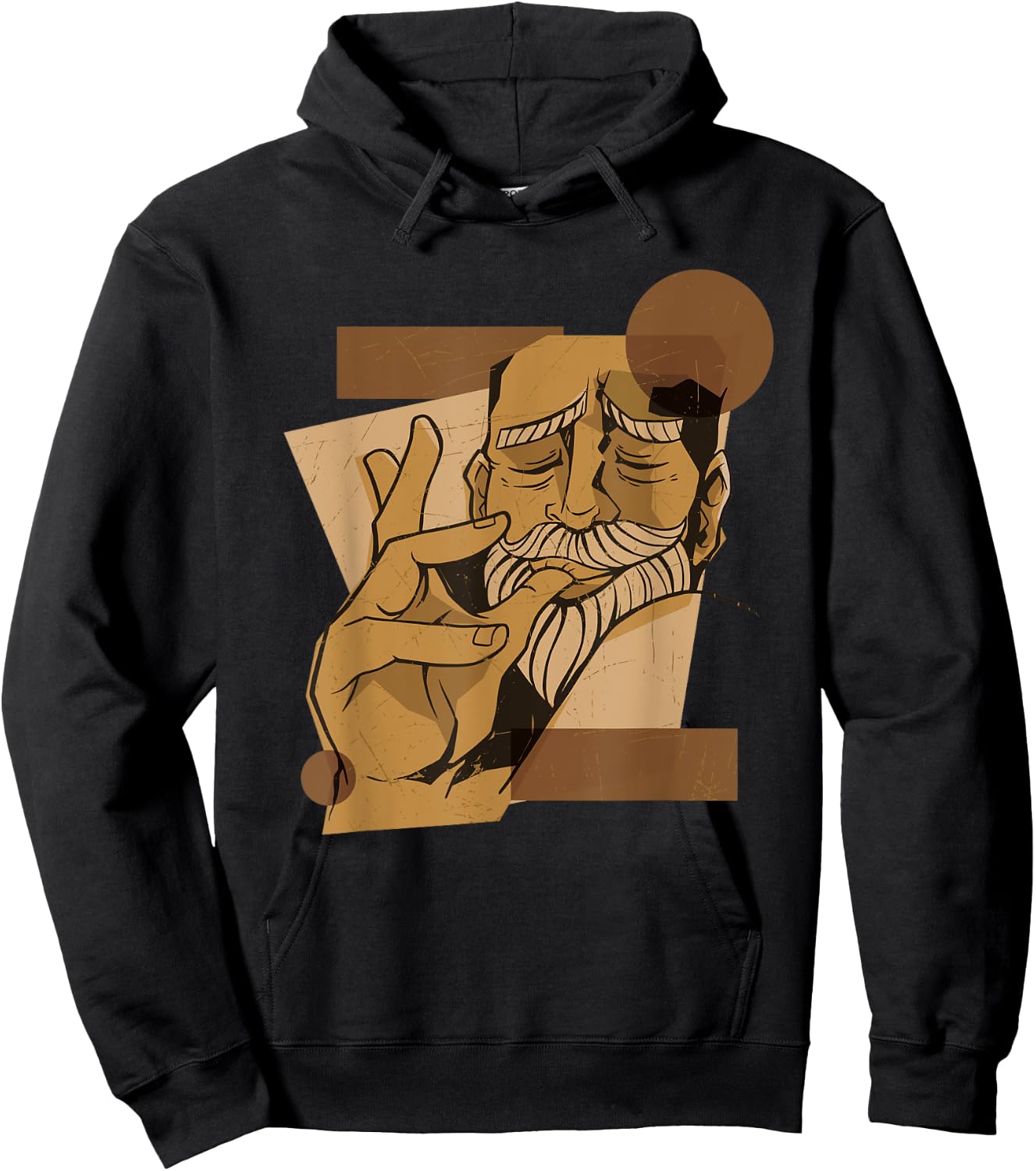 Man Licking Fingers Lick Food Delicious Cartoon Hoodie - Hoodie | Black