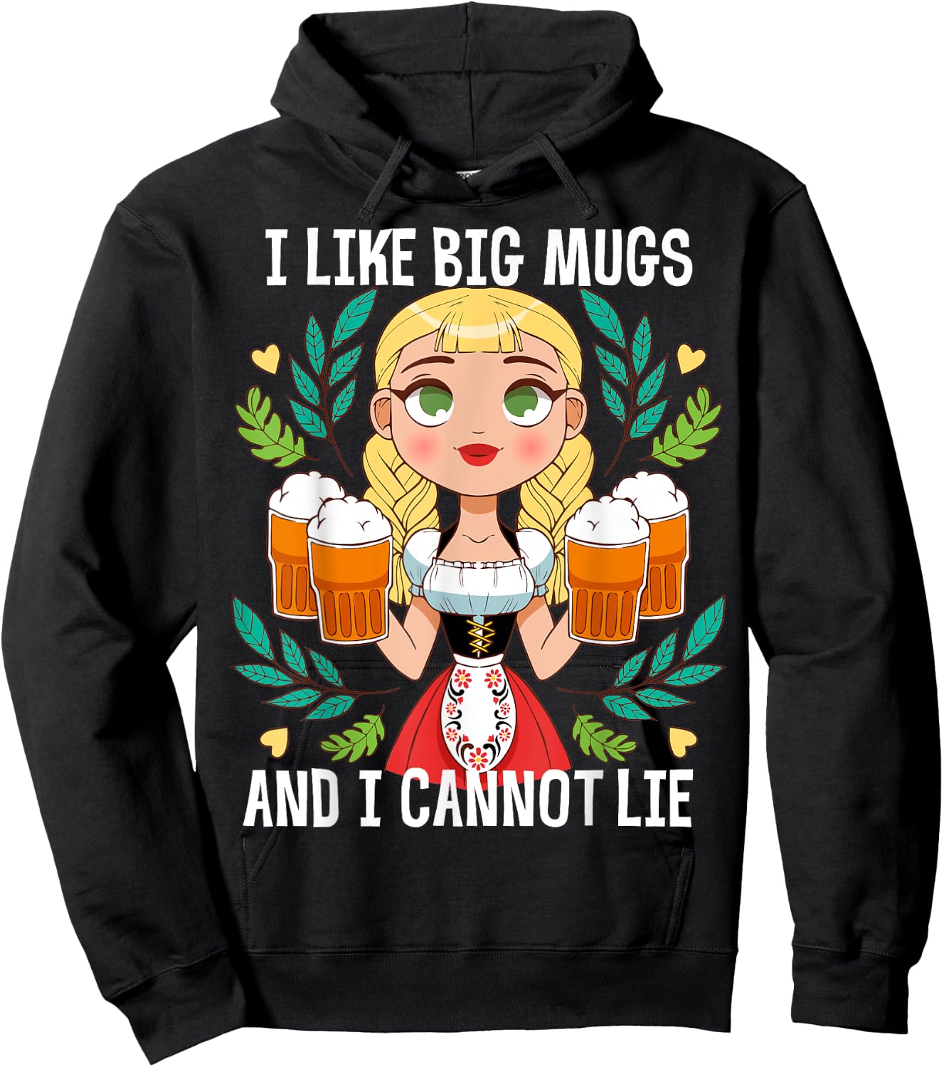 I Like Big Mugs Oktoberfest Bavarian Munich Beer Festival Hoodie - Hoodie | Black