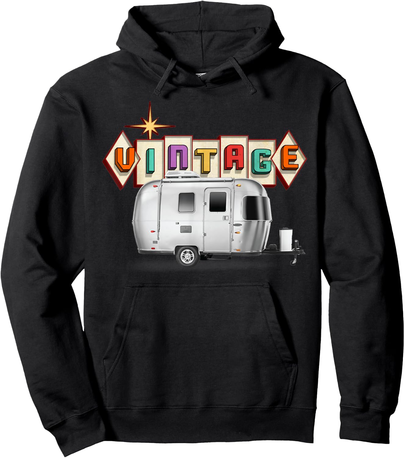 The perfect retro Airstream camping trailer . Hoodie - Hoodie | Black