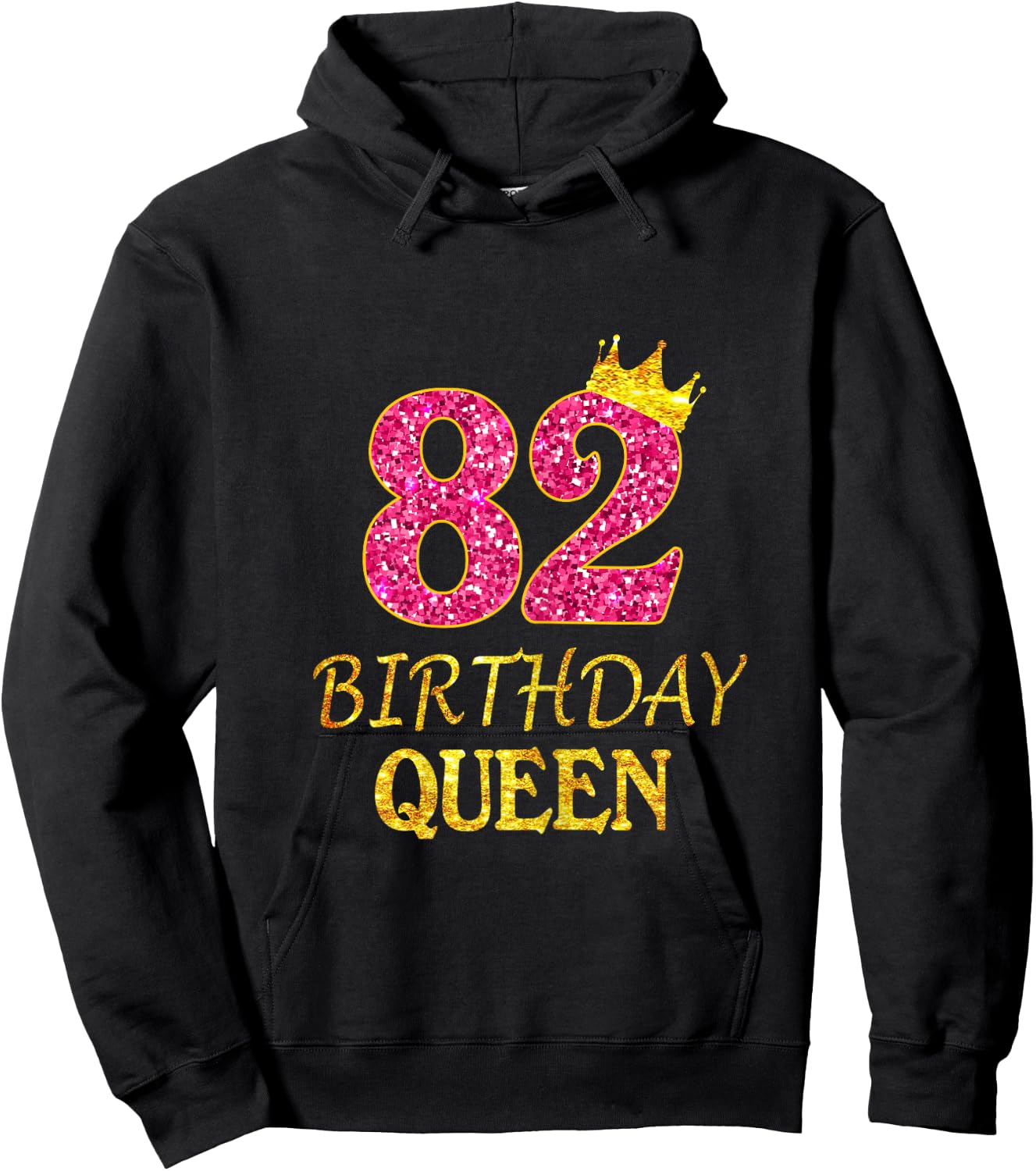 82nd Birthday Queen Girl For 82 Years Old Hoodie - Hoodie | Black