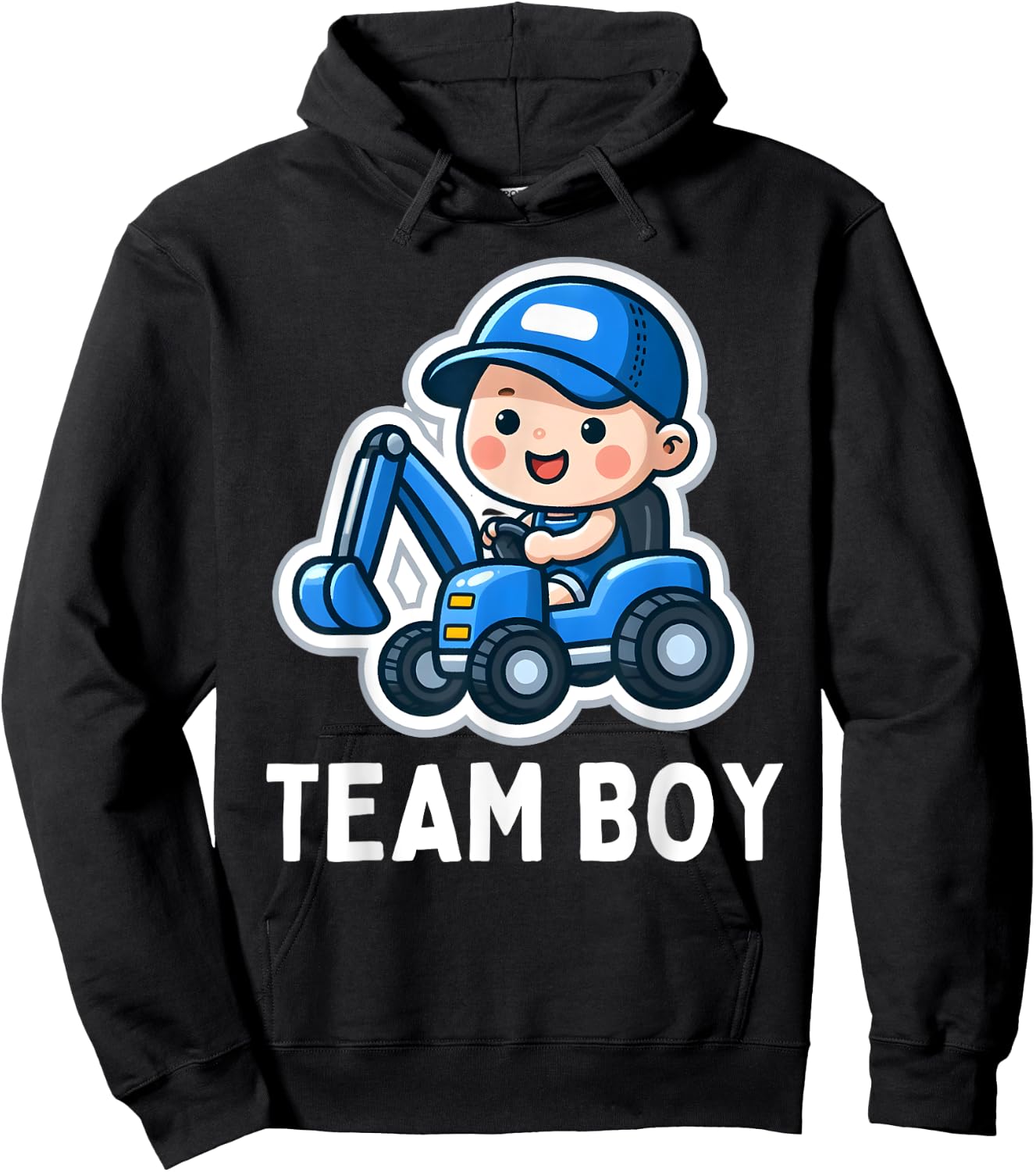 Gender Reveal Team Boy Blue Party Baby Announcement Hoodie - Hoodie | Black
