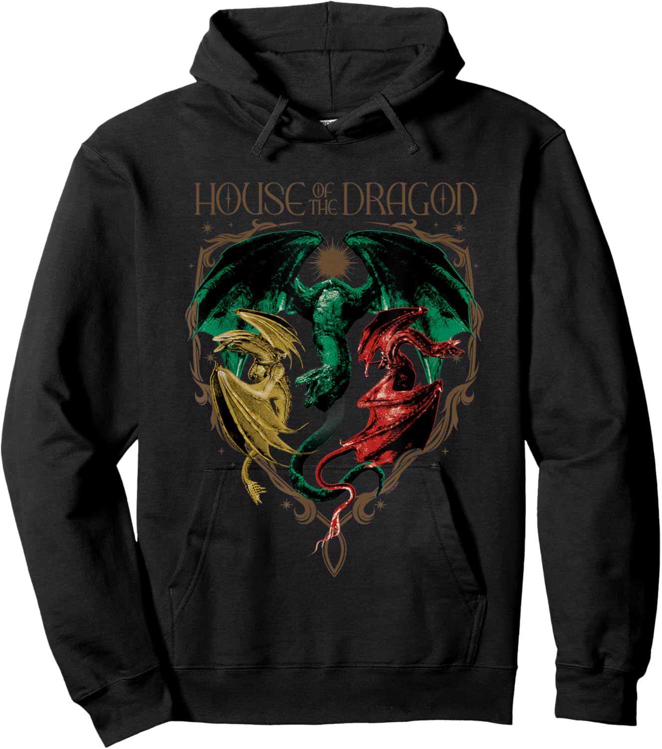 House of The Dragon Iconic Dragons Syrax Caraxes Vhagar Logo Hoodie - Hoodie | Black