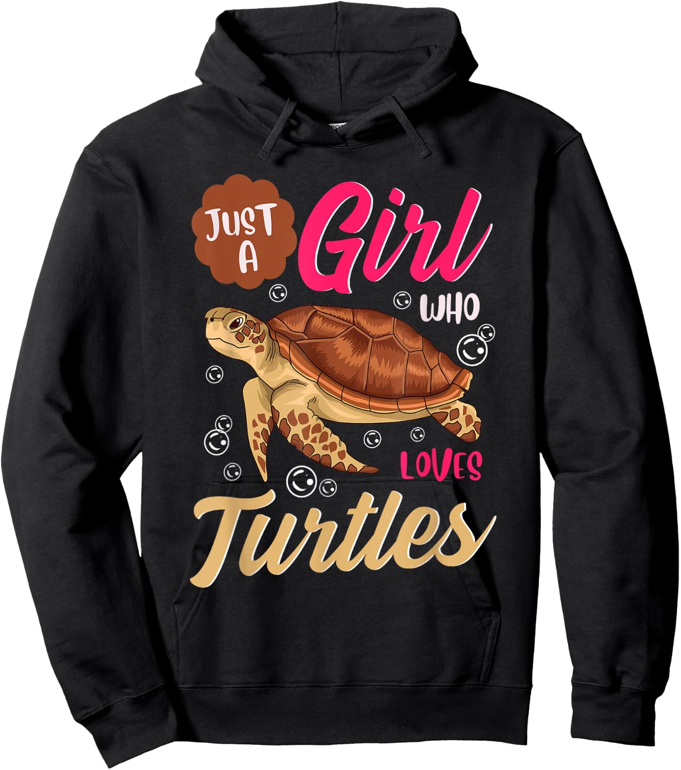 Just A Girl Who Loves Turtles Shirt Turtle Shirts For Girls Hoodie - Hoodie | Black