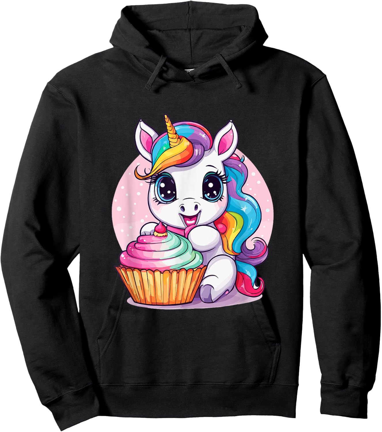 Unicorn Cupcake Sweet Dessert Delicious Baker Hoodie - Hoodie | Black