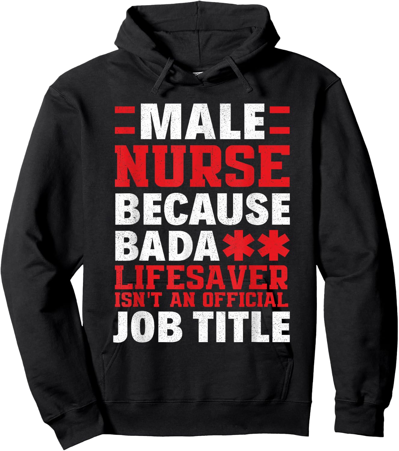 Proud Male Nurse Official Job Title Male Nurses Funny Murse Hoodie - Hoodie | Black