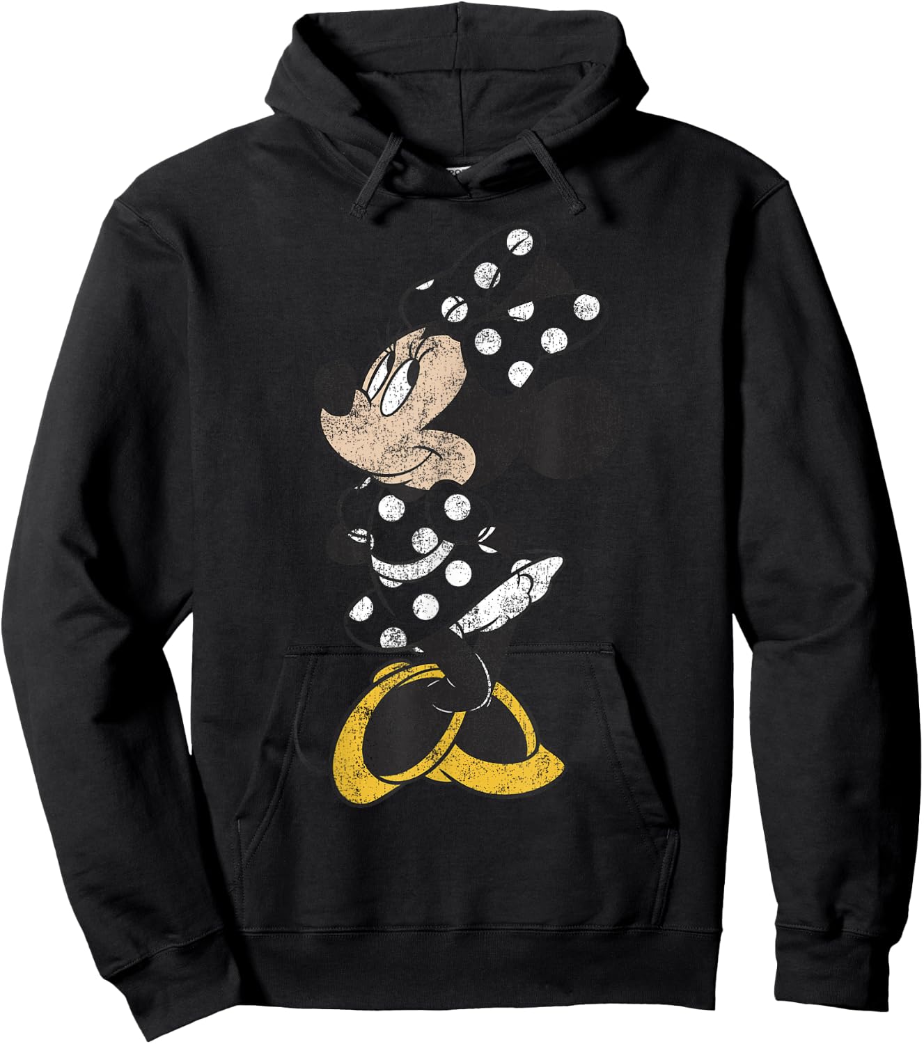 Disney Mickey and Friends Minnie Mouse Simple Distressed Hoodie - Hoodie | Black