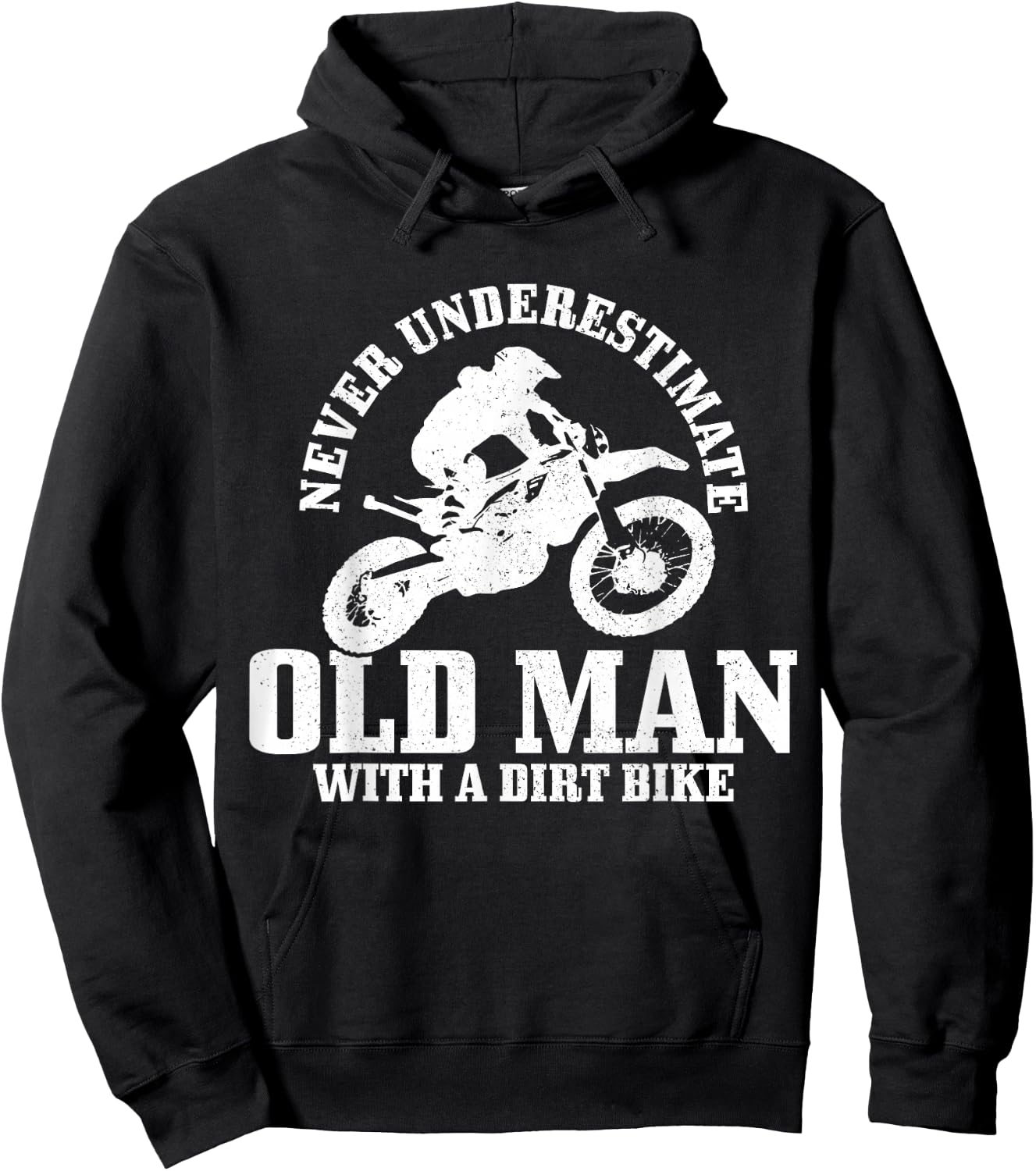 Never Underestimate An Old Man With A Dirt Bike Motocross Hoodie - Hoodie | Black