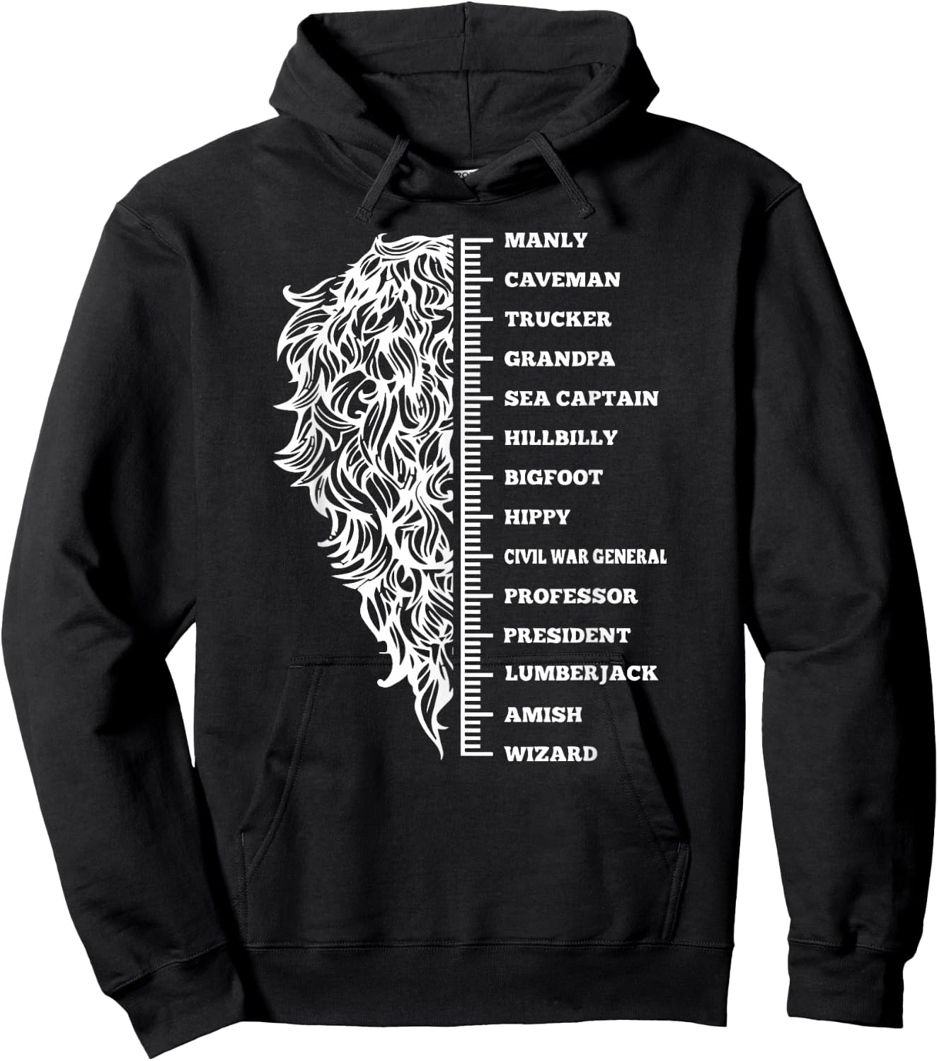Beard length grow and growth table fun Hoodie - Hoodie | Black