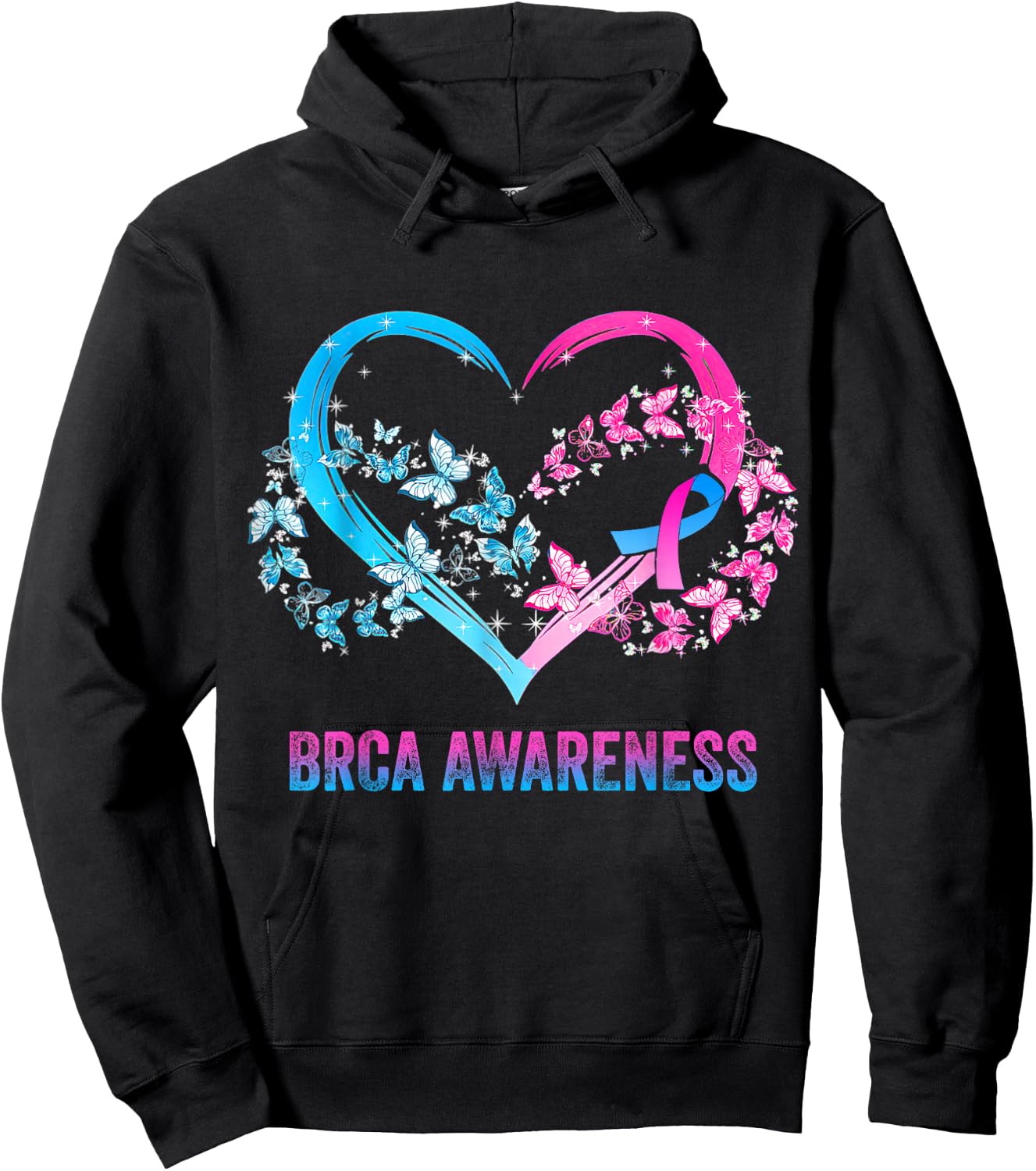 BRCA Awareness heart Gifts Hoodie - Hoodie | Black