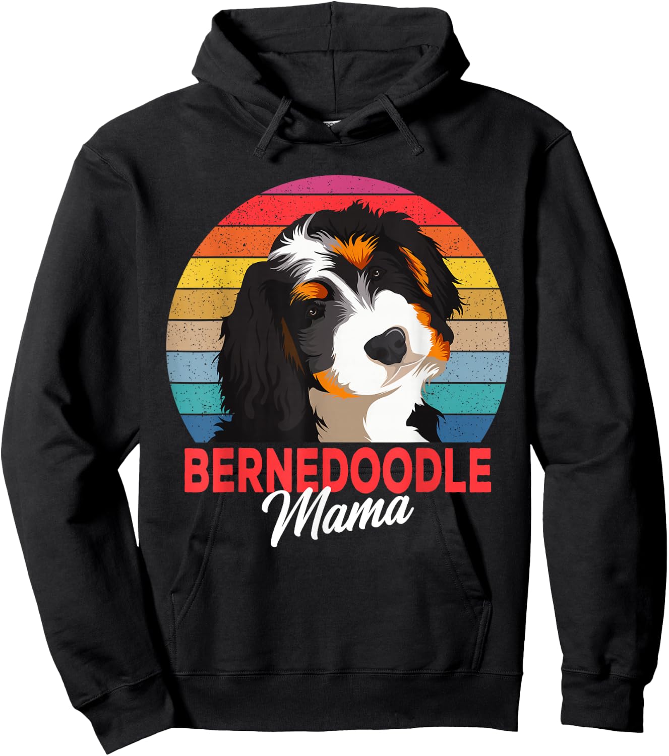 Bernedoodle Mama Dog Mom Owner Funny Gift Hoodie - Hoodie | Black