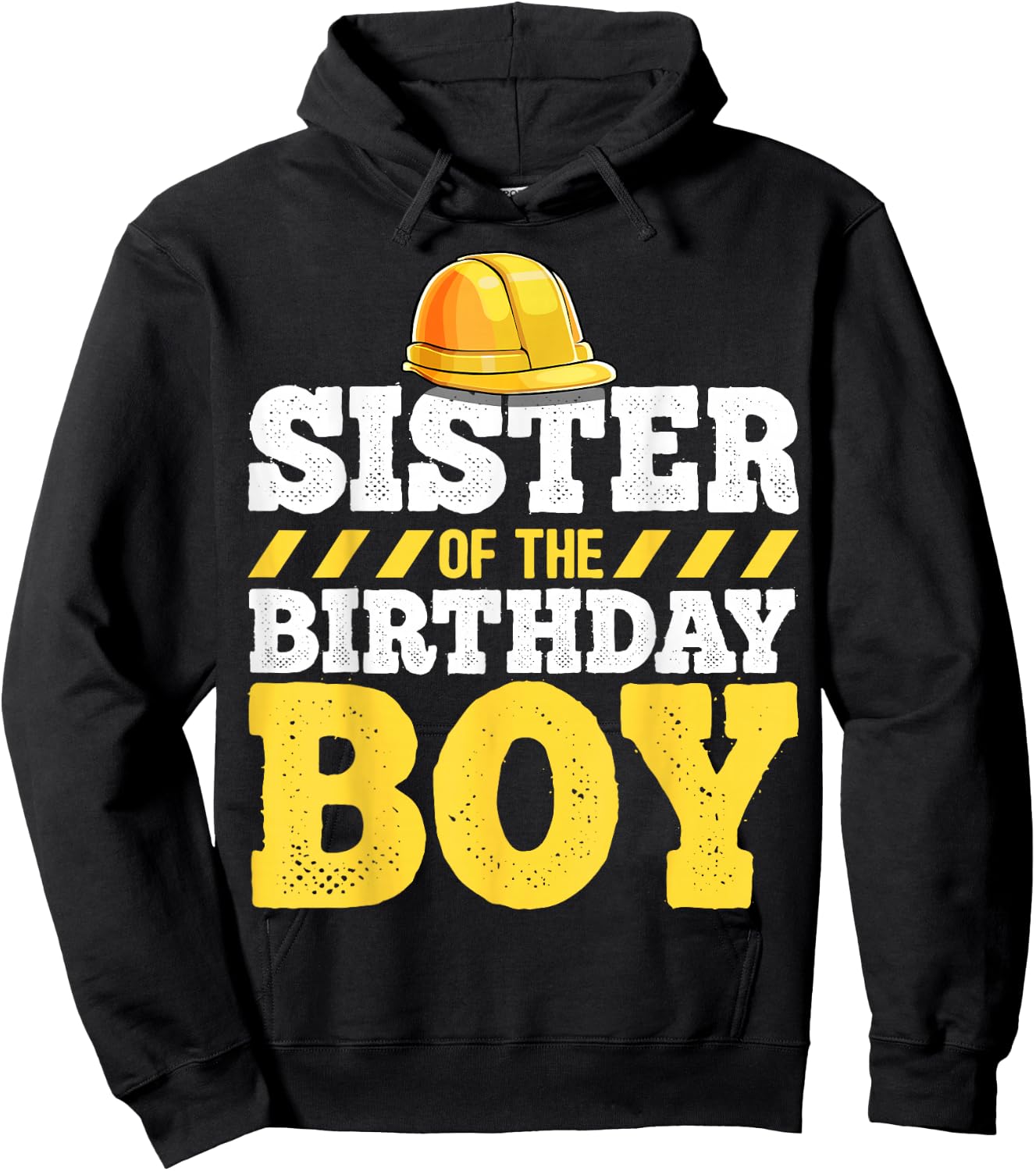 Sister of the Birthday Boy Construction Birthday Party Hoodie - Hoodie | Black