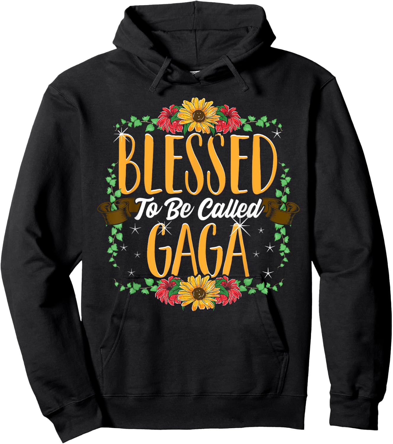 Blessed To Be Called Gaga Cute Gaga Mothers Day Gifts Hoodie - Hoodie | Black