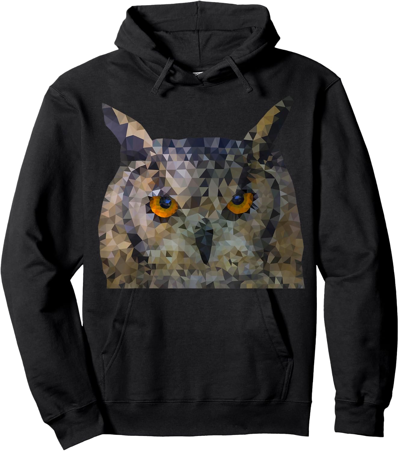 Owl polygon style Hoodie - Hoodie | Black