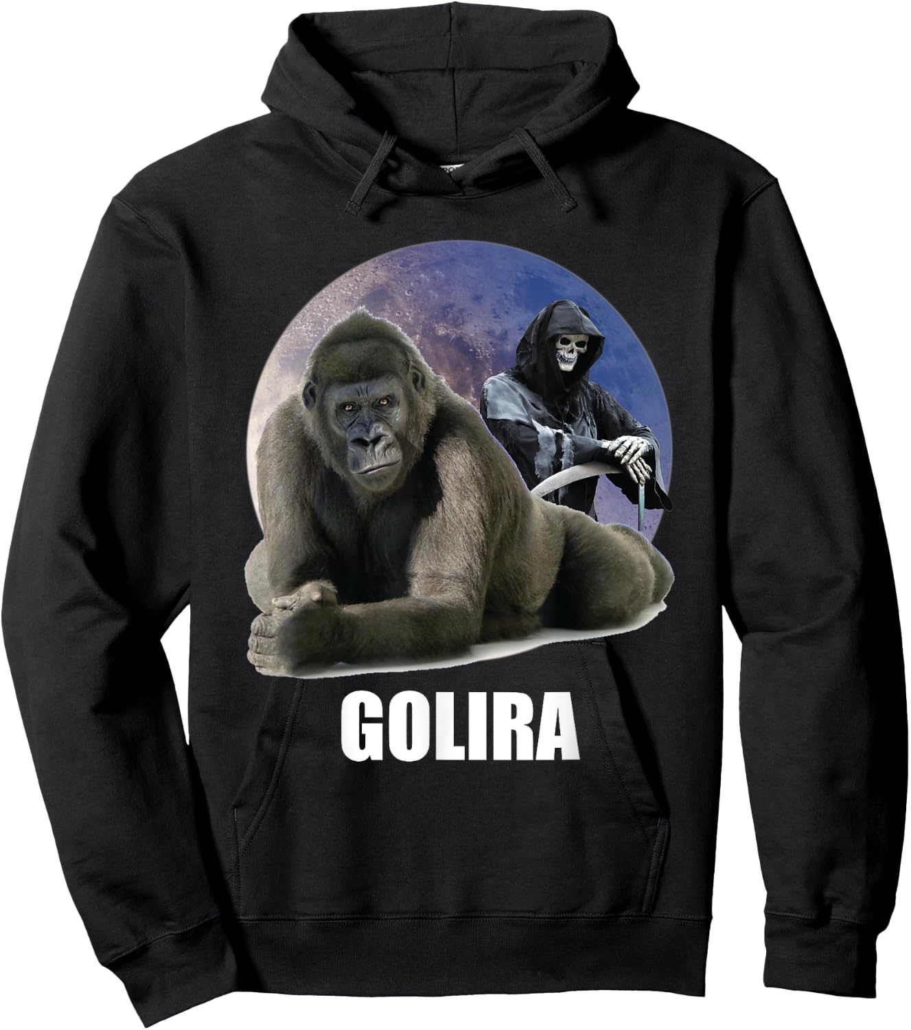 Ironic Gorilla Cringe Weird Silly Odd Sarcastic Dumb Meme Hoodie - Hoodie | Black