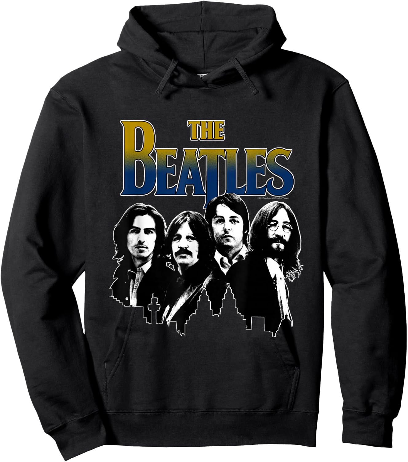 The Beatles Black and White Skyline Hoodie - Hoodie | Black