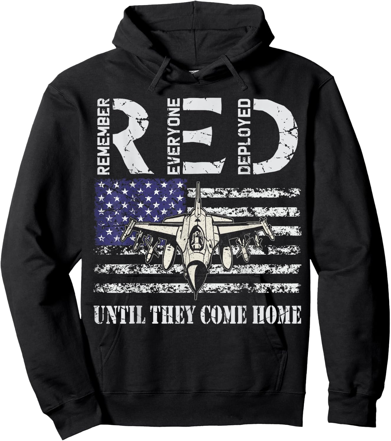 RED Friday Military Shirts Air Force USAF US Flag Veteran Hoodie - Hoodie | Black