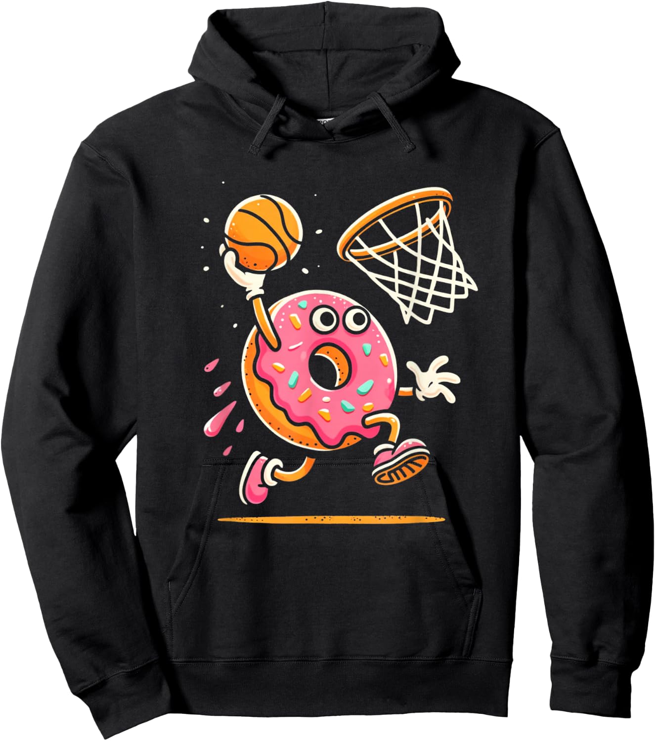 Funny Donut Dunking Basketball Food Champ Sports Donut Hoodie - Hoodie | Black