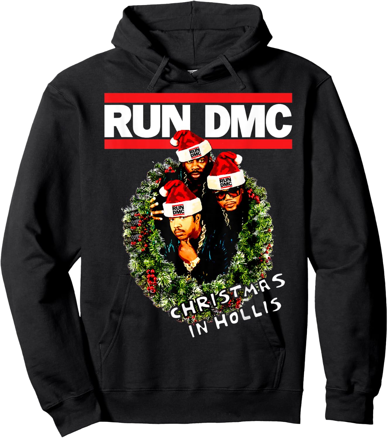 Run DMC Christmas In Hollis Black Hoodie - Hoodie | Black