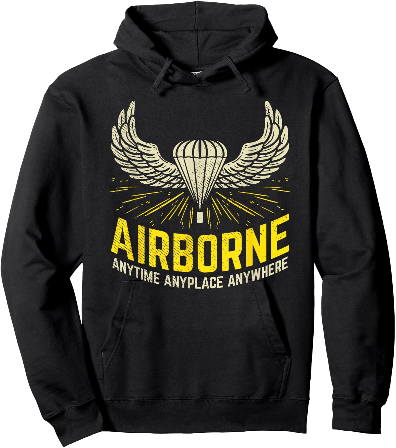 US American Airborne Paratrooper Parachutist Army Veteran Hoodie - Hoodie | Black