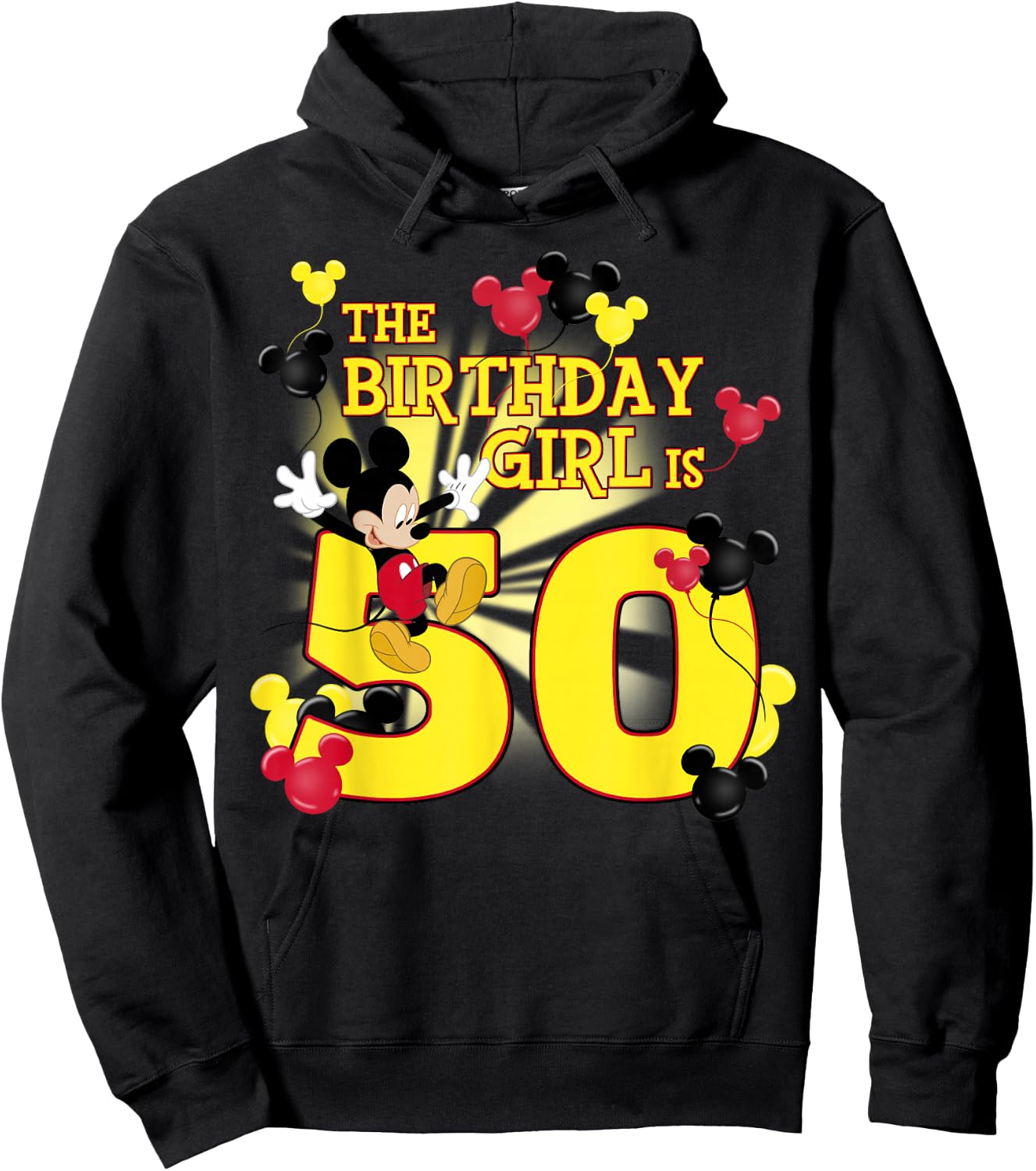 Disney Mickey and Friends Mickey 50th Birthday Girl Hoodie - Hoodie | Black