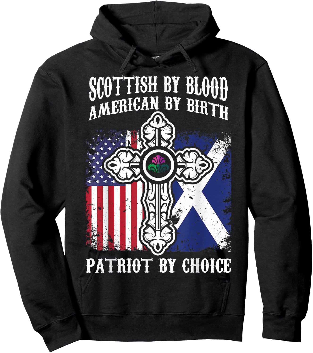 Scottish By Blood American By Birth Patriot By Choice Hoodie - Hoodie | Black