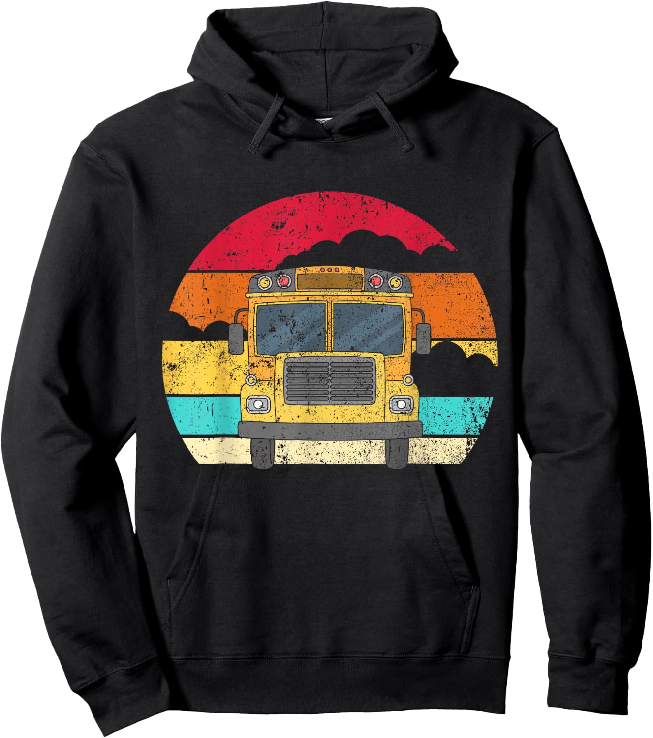 Retro Yellow School Bus for School Bus Driver and Busman Hoodie - Hoodie | Black
