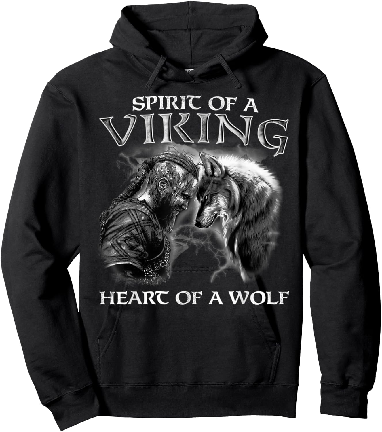 Spirit Of A Viking Heart Of A Wolf - Viking - Wolf Warrior Hoodie - Hoodie | Black