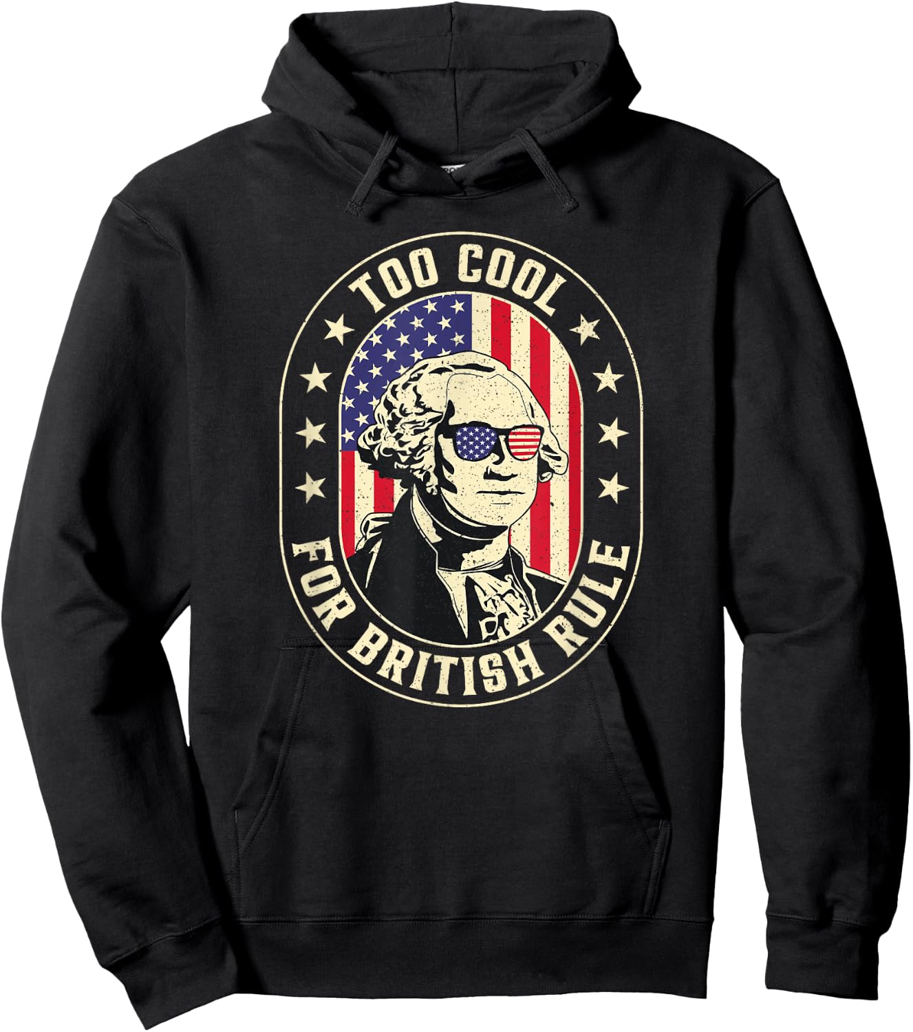 Too Cool British Rules Funny Washington Hamilton 4th Of July Men Hoodie - Hoodie | Black