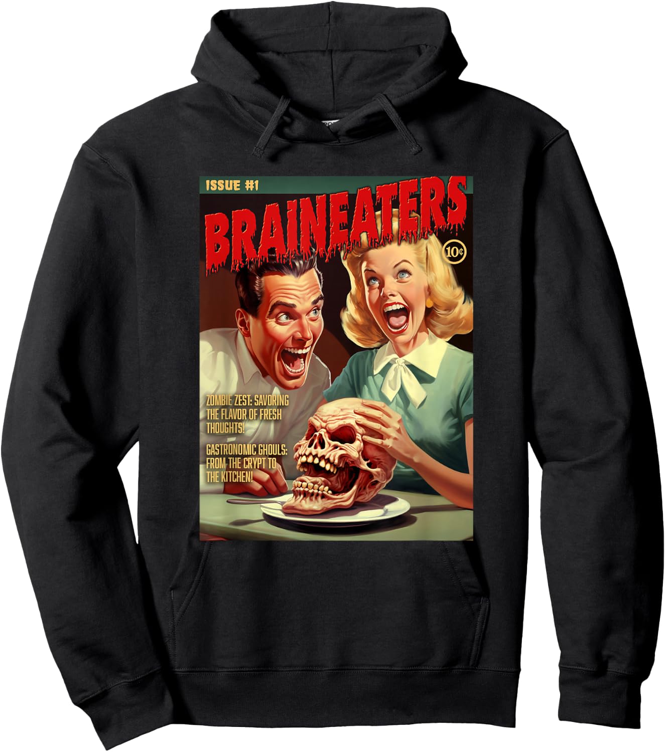 Brain Eaters 1950s horror comic cover Hoodie - Hoodie | Black