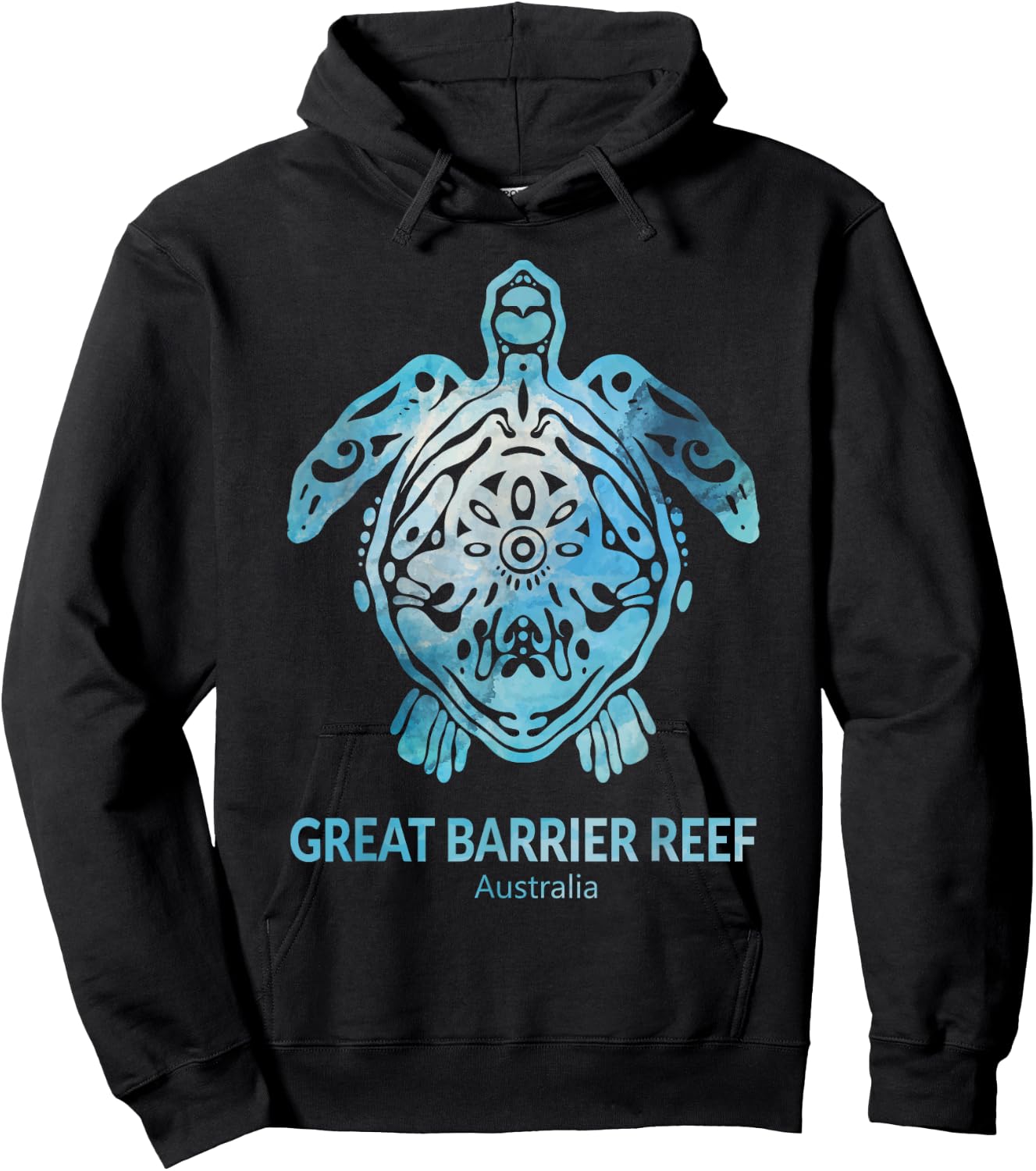 Great Barrier Reef Sea Turtle Ocean Souvenir Hoodie - Hoodie | Black